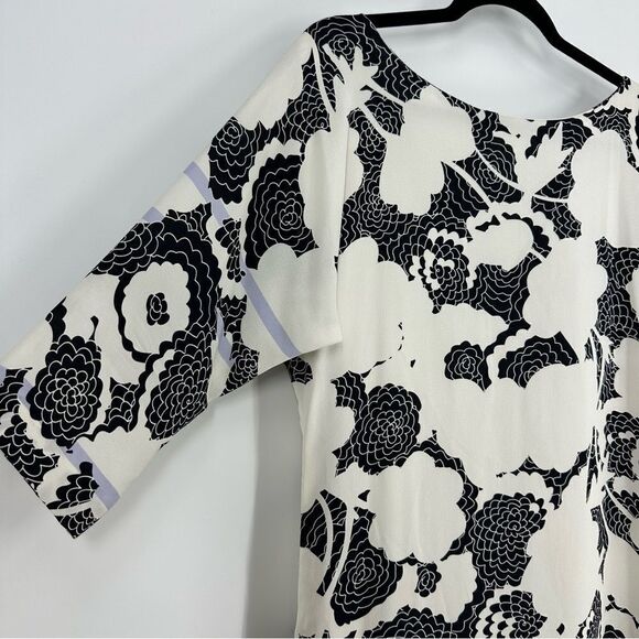 DIANE VON FURSTENBERG Maja Two Roses Line Silk Shift Dress Sz 6 - Picture 9 of 10